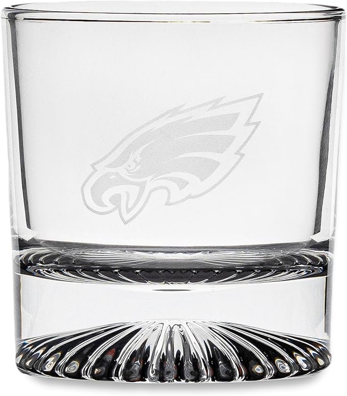 The Memory Company Officially Licensed NFL Wood Boxed Drinkware Set, with 2 Rocks Glasses and Cooling Cubes, Philadelphia Eagles