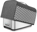 Yarwo 4 Slice Toaster Cover with Pockets and Top Handle, Nylon Toaster Cover Fits for Most 4 Slice Long Slot Toasters, Gray with Grid