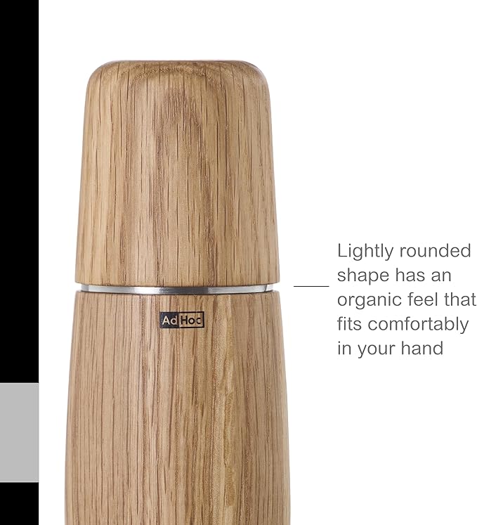 AdHoc Yono Salt Or Pepper Mill Light - Manual Salt & Pepper Grinder with Ceramic Grinding Mechanisms - Modern Kitchen Accessory
