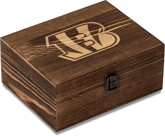The Memory Company Officially Licensed NFL Wood Boxed Drinkware Set - 2 Premium Rocks Glasses with Laser-Etched Team Logo & Reusable cooling cubes, Whiskey & Cocktail Gift Set for Football Fans