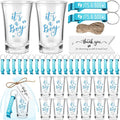50 Sets Baby Shower Favor for Guests Acrylic Shot Glasses with Bottle Opener Keychains Thank You Tags and Bags Gender Reveal Party Favors for Guest Baby Shower Return Gift(Boy)