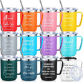 Sieral 12 Pcs Christian Gifts Coffee Mugs with Straw Lid 17 oz Religious Cups with Bible Stainless Steel Tumbler Inspirational Gifts for Women Men Pastor's Church Group(Multiple Colors,Spanish)