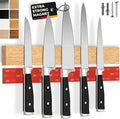 CUCINO Magnetic Knife Holder for wall, 16" no drilling required, includes self-adhesive tape, extra strong for holding knives – Awarded magnet strip – Oak