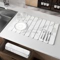 Stone Drying Mat for Kitchen Counter, White Fish Belly Stone Dish Drying Mat - Diatomaceous Earth Water Absorbing Drying Stone for Kitchen Counter Mat, Quick Dry Stone Mat Kitchen