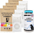 NonScents Ultimate Odor Control Bundle – Refrigerator Deodorizer (4-Count) & Carpet & Rug Odor Eliminator – Fragrance-Free, Long-Lasting Fresheners for Fridge, Freezer, & Pet Areas