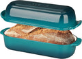 EDGING CASTING Enameled Cast Iron Loaf Pan with Lid, Bread pan, Dutch Oven Bread pan for Homemade Sourdough Bread Baking, 12.5x5.5 inch, 5qt, Darkcyan