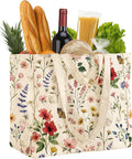Miss Adola Large Canvas Grocery Tote Bag - Reusable Extra Large Shopping Shoulder Bags with 6 Inner Pockets & 2 Handle Strap