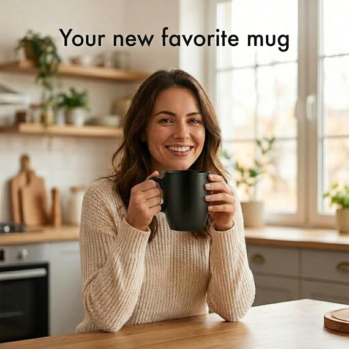 Godinger Coffee Mugs Set, Large Coffee Mug Tea Cup Hot Beverage Large Cups - 16oz., Set of 4