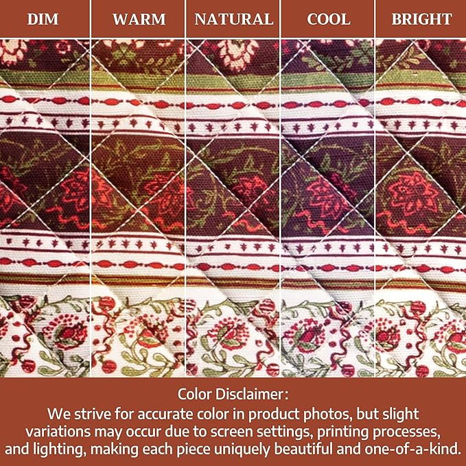 Maison d' Hermine Pot Holders 100% Cotton Heat Resistant Potholders 8" x 8" Hot Pads with Loop for Thanksgiving Christmas Decorations BBQ Cooking Handling Hot Pans (Pack of 1, Reveillon Au Jardin)