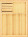 Elama Bamboo Wood Expandable Drawer Organizer Tray, Utensil Storage, Desk Drawer Storage (Expandable Tray)