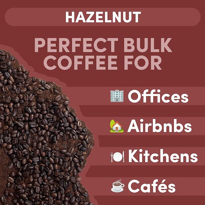 Sarasota Coffee Whole Bean Hazelnut | Medium Roast Gourmet Flavored Coffee Beans | Low Acid, Mold Free, Specialty Grade Bulk Beans | 5lb (80 oz)
