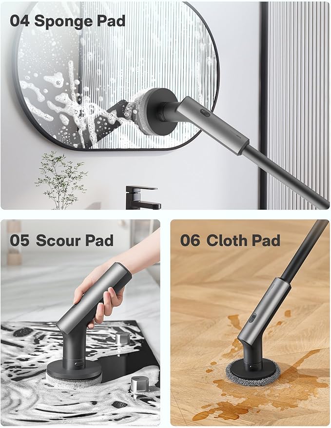 HOTO Wand™ Grout Brush and Cordless Spin Scrubber