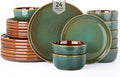 GBHOME Dinnerware Sets for 8, 24 Pieces Stoneware Plates and Bowls Sets, Scratch Resistant Dishes, Dishwasher & Microwave Safe, Reactive Glaze