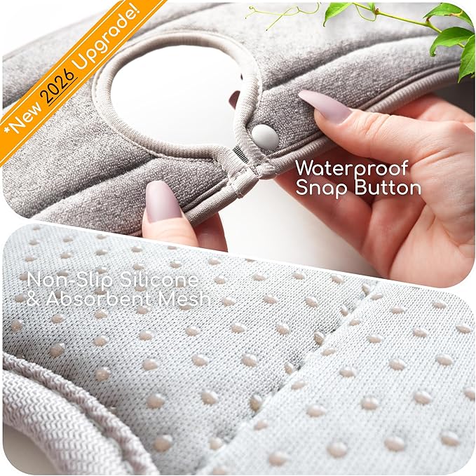 Ternal Original SINKMAT 15in Faucet Splash Guard Extra Long Microfiber Sink Drip Catcher Mat Non Slip Countertop Protector Drying Pad Kitchen Bathroom RV Machine Washable [Grey]