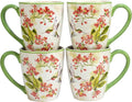 Hummingbirds 14 oz. Ceramic Mugs, Set of 4 – Assorted Watercolor Bird & Floral Designs, Microwave & Dishwasher Safe, Giftable Nature-Inspired Coffee Cups for Tea, Cocoa & Hot Beverages