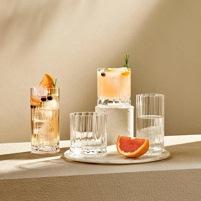 NUDE Whiskey Glasses Set of 4 SOF – 8.5 oz Premium Lead-Free Crystal Old Fashioned Rocks Glasses for Whisky, Scotch, Bourbon & Cocktails – Clear Heavy Base, Dishwasher Safe Luxury Gift Set