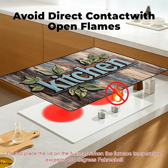 Stove Top Cover- Mat for Electric Stove Protector with Anti-Slip Rubber Coating Dish Drying Mats Scratch-Resistant (Kitchen, 30" x 21")