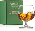 Brandy Snifter Cognac Glass - European Crystal Small Balloon Snifter for Scotch Whisky Bourbon - Elegant 8.5oz Wicklow Cut Design | for Spirits Tasting - Small European Hand Cut Crystal 8.5oz Wicklow Design
