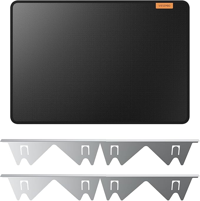 VIESEMBO Stove Gap Covers Stainless Steel, Retractable Oven Gap Filler for Stove and Counter, Stove Top Covers for Electric Stove,30x21 Inch Glass Stove Top Protector
