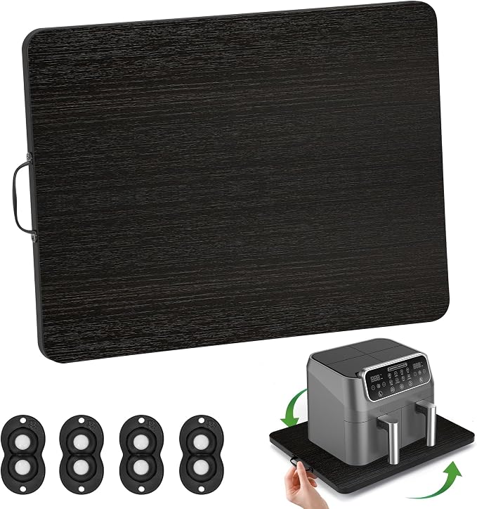 Appliance Slider, Sliding Tray for Coffee Maker, Coffee Pot Slider for Countertop, 360° Rolling Tray Appliance Slider for Kitchen Appliances- Black (13” X 14”)