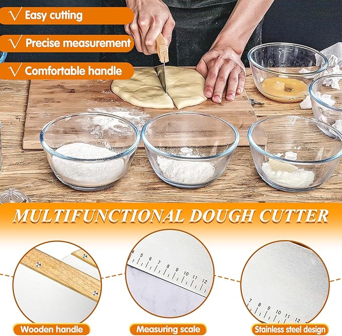 Pasta Making Tools, 10 Pcs Wood Pasta Making Kit with 3 Rolling Pins, 1 Gnocchi Board, 1 Dough Cutter, 1 Ravioli Cutter, 2 Pasta Stamps, 2 Round Cutter, Ravioli Pasta Cutter Set for Pasta Maker