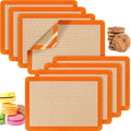 Nuanchu 8 Pieces Silicone Baking Mat Non-stick Silicone Baking Half Sheet 16.5'' x 11.6'' Silicones Cookie Sheet Easy Clean Oven Cookie Liner for Oven Making, Macaroon, Bread Pastry (Orange)