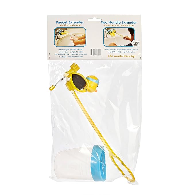 Aqueduck Faucet Handle Extender Set. Connects to Sink Handle and Faucet to Make Washing Hands Fun and Teaches Your Baby or Child Good Habits and Promote Independence to Them.