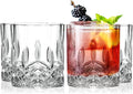 Barski Whiskey Glasses - Double Old Fashioned Rocks Glass - Set of 4 Lowball Tumbler - DOF Crystal Glass Tumblers - For Scotch - Bourbon - Water - Beverage - Drinking Glasses - 10.5 oz, Made in Europe