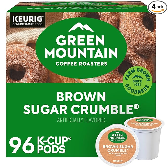 Green Mountain Coffee Roasters Brown Sugar Crumble Keurig Single-Serve K-Cup Pods, Medium Roast Coffee, 96 Count (4 Packs of 24)