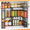 Spicy Rack Pro – Expandable 10"-18.9" Spice Rack for Cabinet, 2-Tier Wood & Metal Shelf, Heavy Duty, High Space for Large Bottles, Easy 3-Min Install, Stackable or Side-by-Side