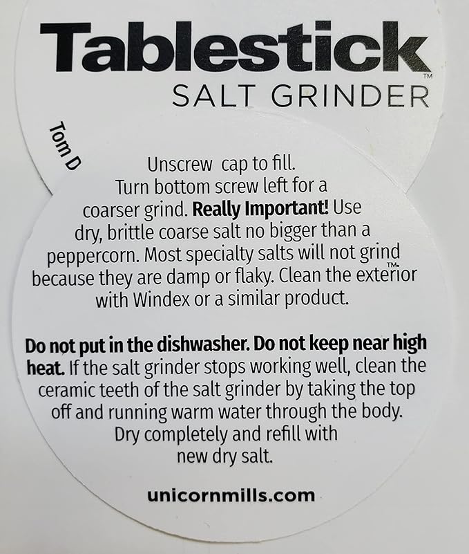 Tablestick Salt and Pepper Grinder Set