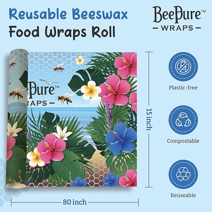 Reusable Beeswax Food Wrap Roll – Bees on Island