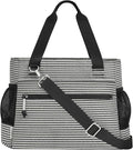 GLENKEY Insulated Lunch Box Lunch Bag Tote - Large Leakproof Cooler Bags for Women - Soft Lunchbox for Adults Work Shift Picnic Travel Stripe 15L