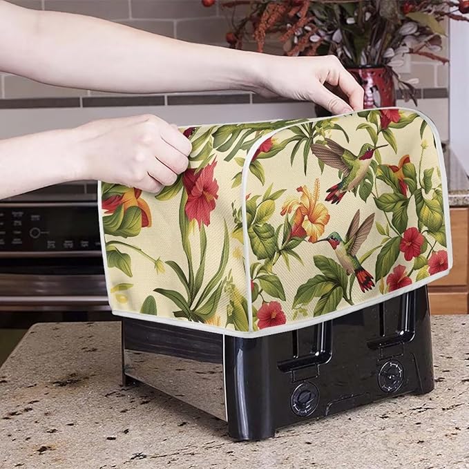 Hummingbird Dust Cover for Kitchen Blender, Toaster, Bread Maker & More - Washable, Flower Print, Dustproof Appliance Protection
