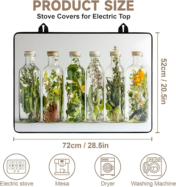 Stove Top Covers for Electric Stove: Heat Resistant Protector Glass Stove Top Expands Counter Space, Stylish Kitchen Decor (G253386)