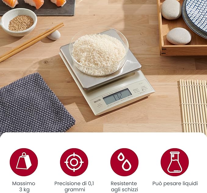 TANITA 3 Kg KD-321 Digital Kitchen Scale, Silver