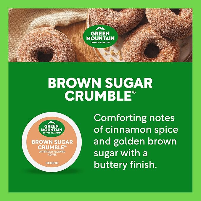 Green Mountain Coffee Roasters Brown Sugar Crumble Keurig Single-Serve K-Cup Pods, Medium Roast Coffee, 96 Count (4 Packs of 24)