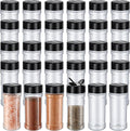 Jadive 36 Pcs Plastic Spice Jars with Shaker Lids Clear Spice Bottles Plastic Seasoning Containers Empty Shaker for Kitchen Storing Herbs Seasoning Powders Pepper Dry Goods (8.5 oz,Black)