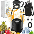 Upgraded Fresh Juice Blender Bottle Portable, Juicer Portable Blender Shake, 380ML USB/Magnetic Charging for Shakes and Smoothies, with Travel Cup and Lid (Black,USB charging)