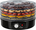 Nutrichef Electric Countertop Food Dehydrator | Professional Multi-Tier Food Preserver | Dehydrate Fish, Beef Jerky, Meats, Mushrooms, Fruits & Vegetables | 5 Stackable Trays for Easy Cleaning