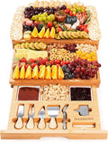 Extra Large 33.7x15.7 inch Charcuterie Boards Gift Set, 100% Bamboo Cheese Board and Knife Set, Cool Meat Cheese Platter Tray, House Warming Gifts New Home, Ideas for Women Mom