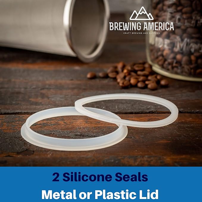 Cold Brew Filter for Mason Jar Wide Mouth Coffee Maker, UPGRADED Stainless Steel Mesh with 2 Silicone Seals (1 Quart 32 Ounces)