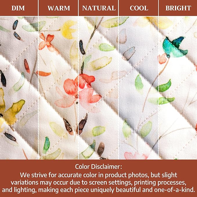 Maison d' Hermine Pot Holders 100% Cotton Heat Resistant Potholders 8" x 8" Hot Pads with Loop BBQ Cooking Baking Gifts for Mothers Day Handling Hot Pans Spring/Summer (Pack of 2, Colmar)