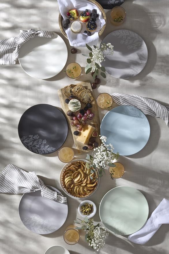 Oneida 897397 Roseto 12-Piece Dinnerware Set, White