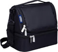 Wildkin Kids Two Compartment Insulated Lunch Bag – Keeps Food Hot or Cold, Easy-Clean Lining, Leak-Resistant & BPA-Free – Boys & Girls, Ideal for School, Travel & Daycare – Rip-Stop Black