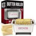 Stainless Steel Butter Spreader Dispenser – Stick Butter Roller for Buns & Bread - Holds 3 Sticks (55 oz) - Dishwasher Safe Wheel for Griddle & Flat Tops by Chef Master - 90021