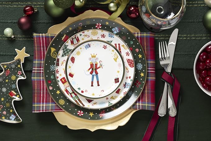 Lenox Nutcracker Ballet Collection, Porcelain Dinnerware and Serveware, Accent Plates, Set of 4