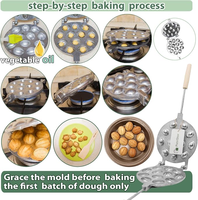 Walnut Cookie Mold Maker 12 - Oreshki Mold Maker - Walnut Cookie Molds - Орешница Russian - Oreshki Maker