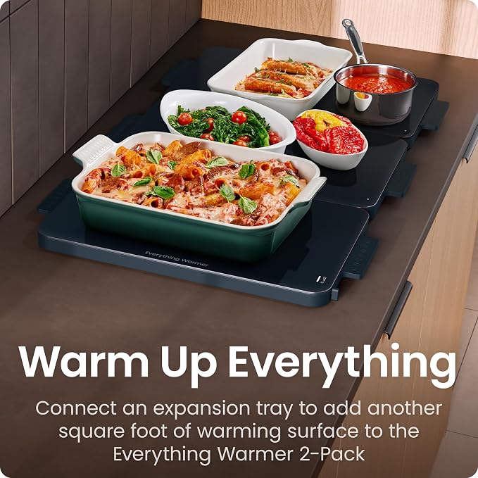 Chefman Everything Warmer Expansion Tray, 10” x 16” Electric Warming Tray, Requires Primary Panel for Use (Sold Separately), One Secondary Panel Included