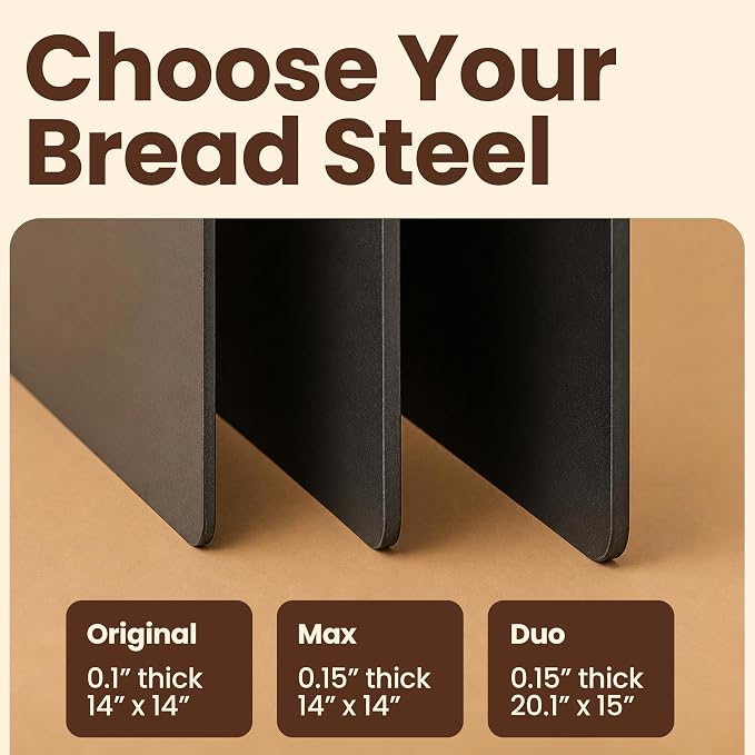 Brod & Taylor Bread Steel Duo, Bake Two Loaves at Once and Pizzas, Fast Preheating, Extra Durable Solid Steel, Pre-Seasoned & Ready For Baking